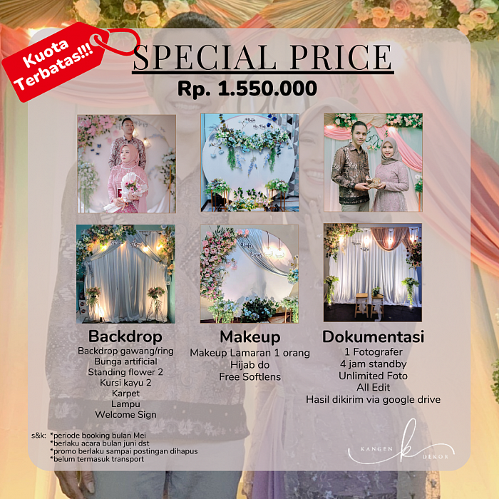 Promo Paket Akad Nikah Lamaran Kangen Dekor Tangerang