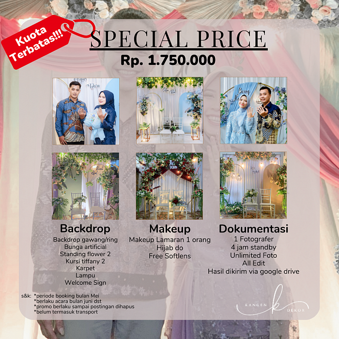 Promo Paket Akad Nikah Lamaran Kangen Dekor Tangerang Jakarta